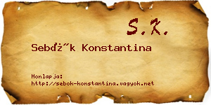 Sebők Konstantina névjegykártya